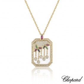 Chopard Yellow Gold Gem-Set Floral Pendant Chopard Yellow Gold Gem-Set Floral Pendant